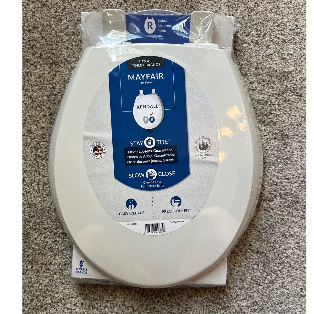 NWT Mayfair by BEMIS Kendall Round/Elongated Toilet Seat White